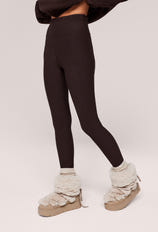 Winter Everyday High Waisted Leggings - Espresso Brown