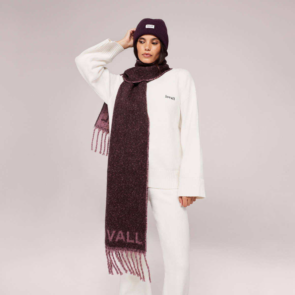 Knitted Hat - Wine