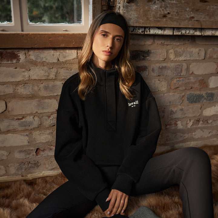 Heavyweight 1/4 Zip Sweatshirt - Black