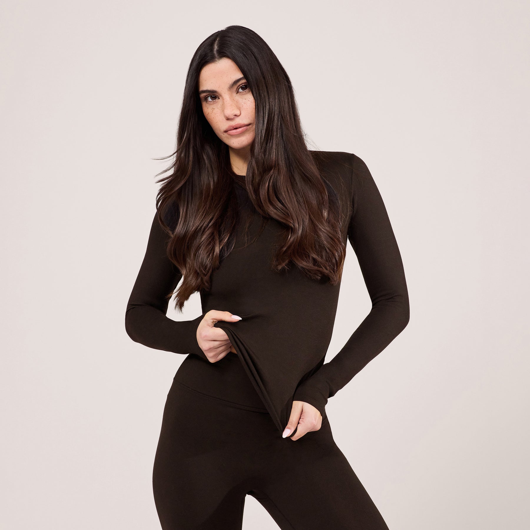 Ultimate Everyday Long Sleeve Top - Black Coffee