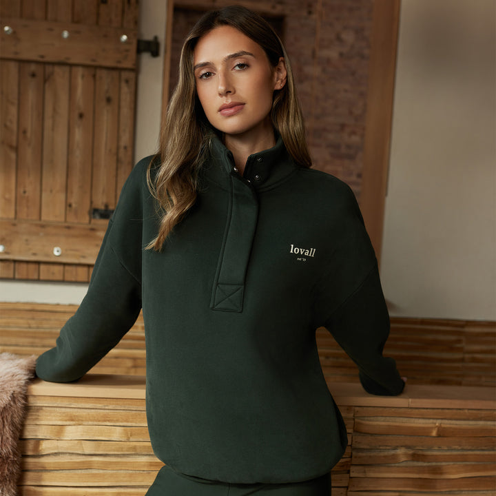 Heavyweight 1/4 Zip Sweatshirt - Pine