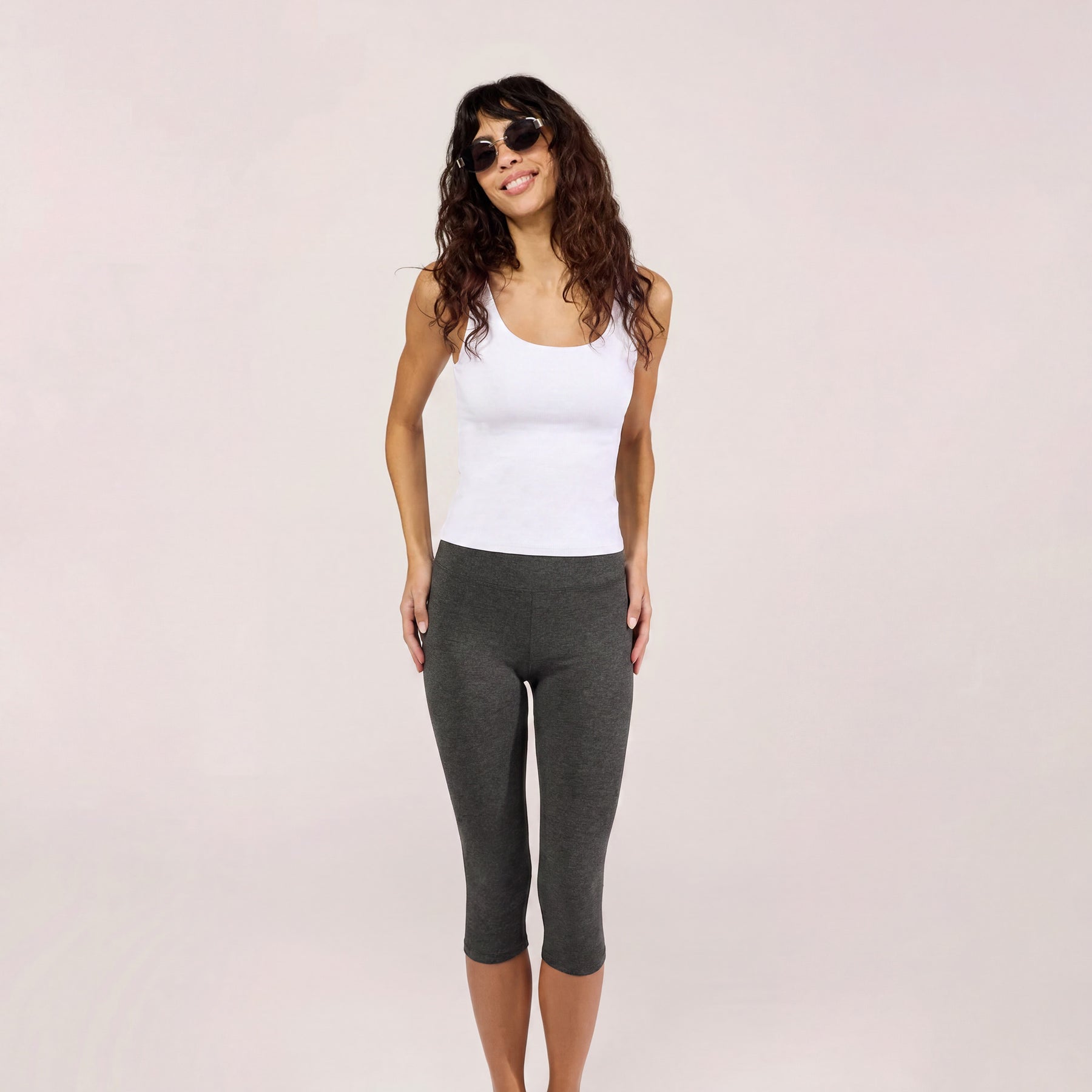 Capri Lightweight Leggings - Dark Grey