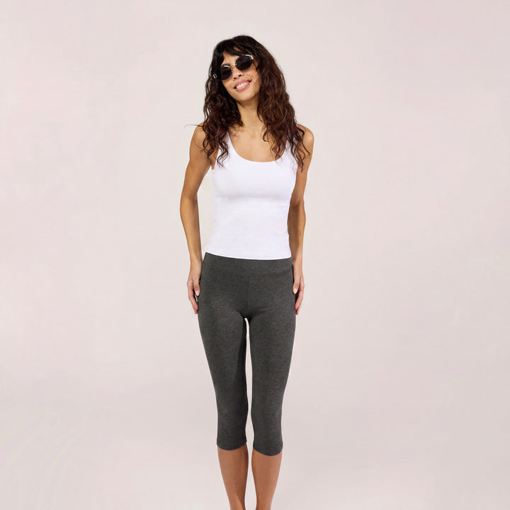 Capri Lightweight Leggings - Dark Grey