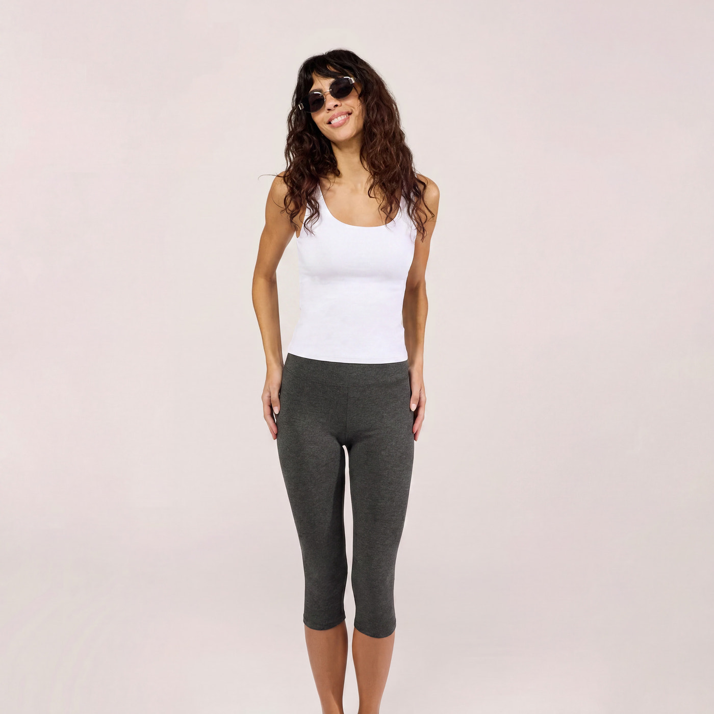 Capri Lightweight Leggings - Dark Grey