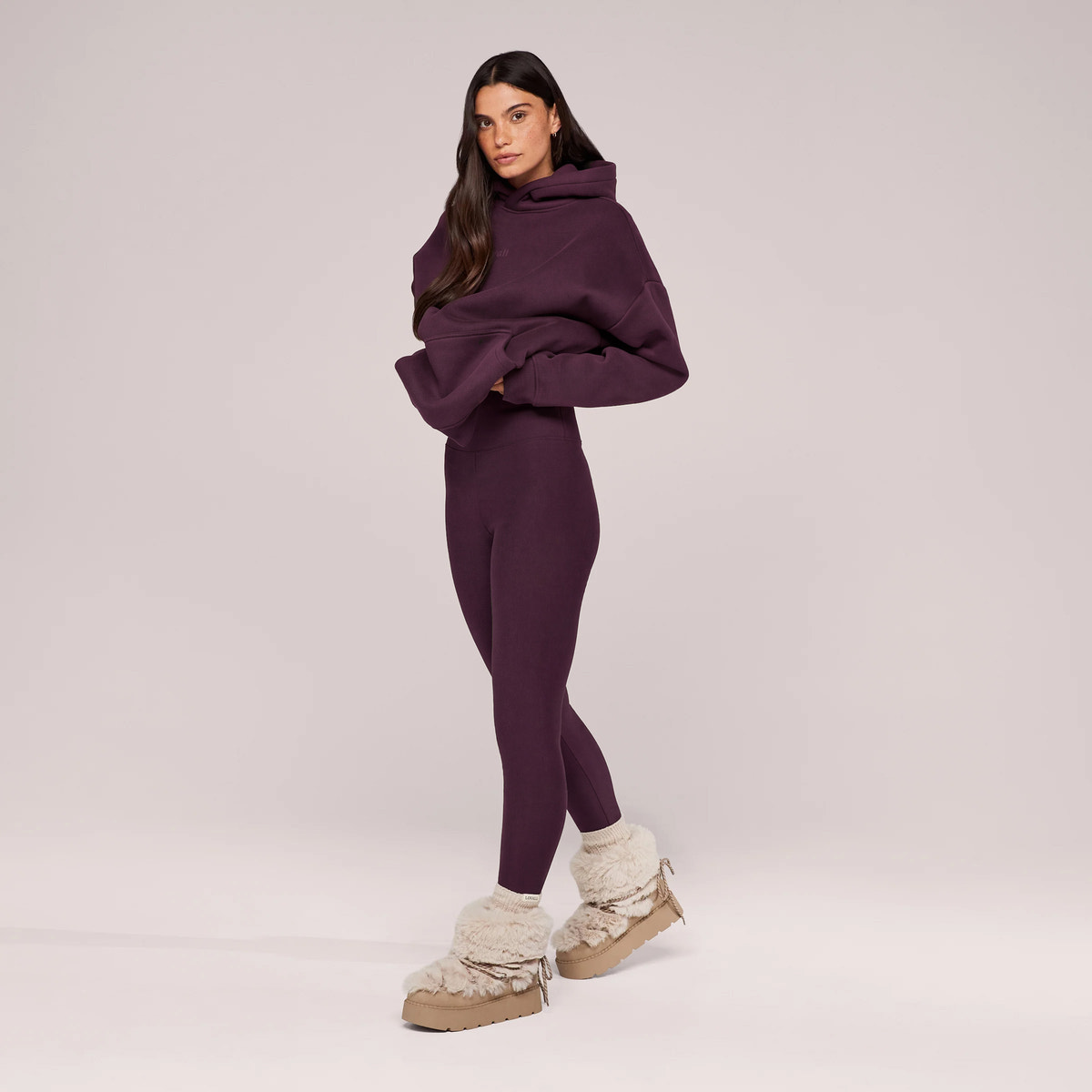 Winter Everyday Fleece-Lined Leggings - Wine