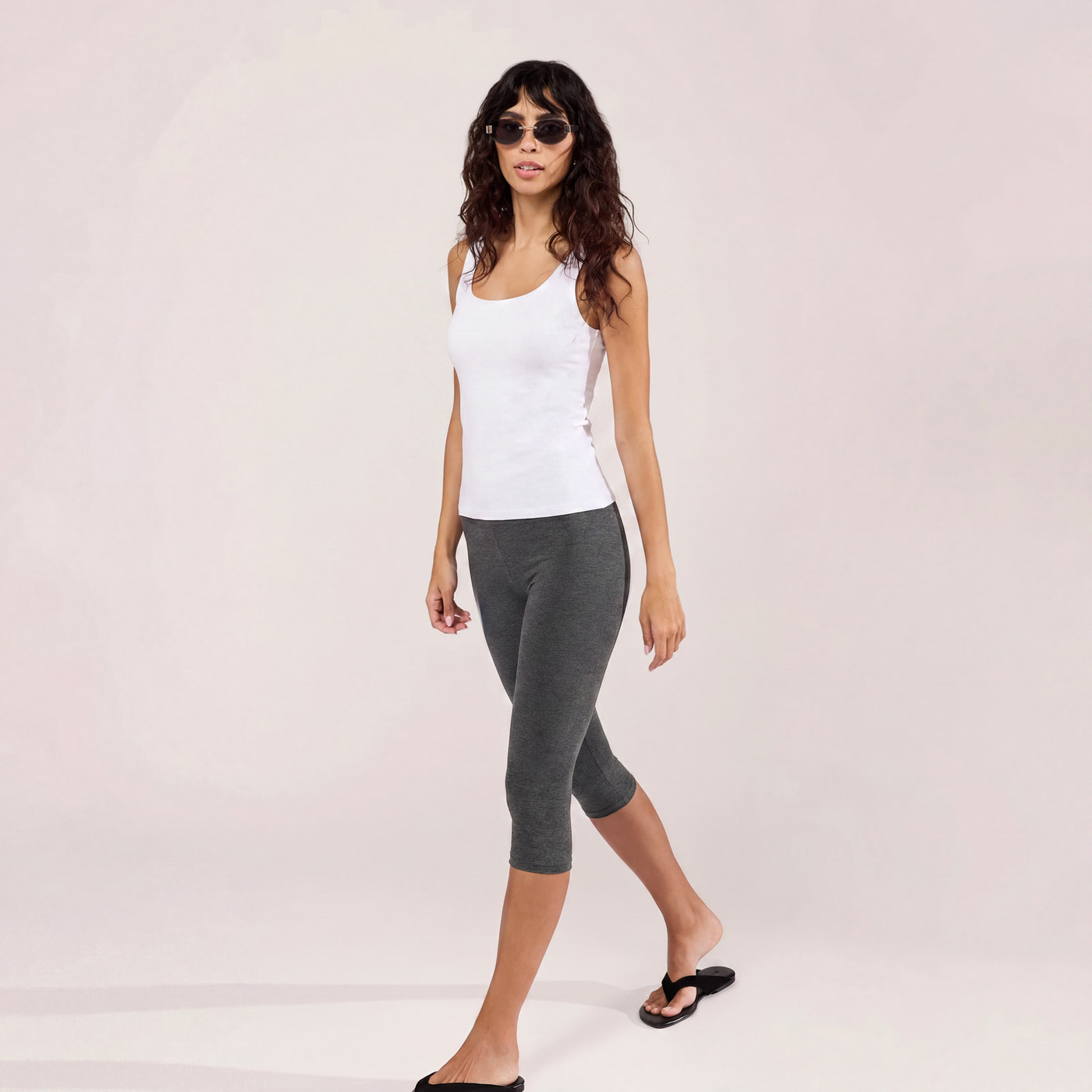 Capri Lightweight Leggings - Dark Grey