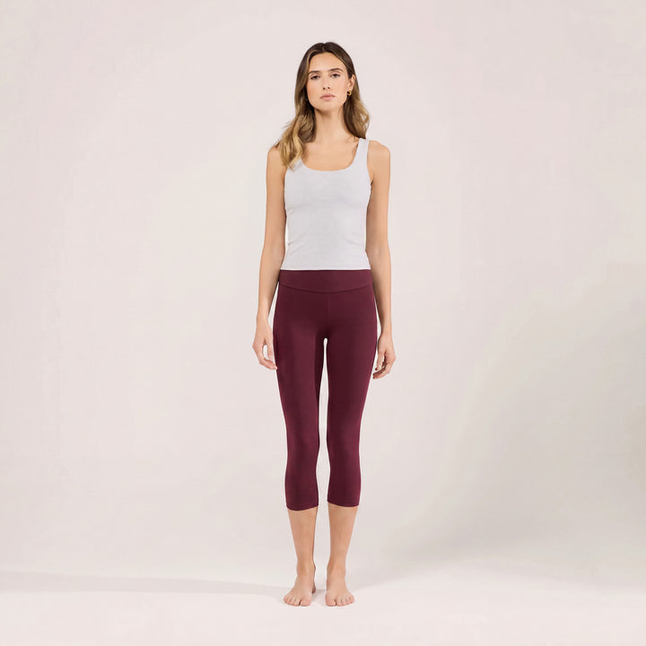 Capri Lightweight Leggings - Burgundy