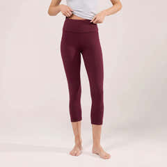 Capri Lightweight Leggings - Burgundy