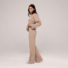 Varsity Knit Oversized Jumper - Biscuit