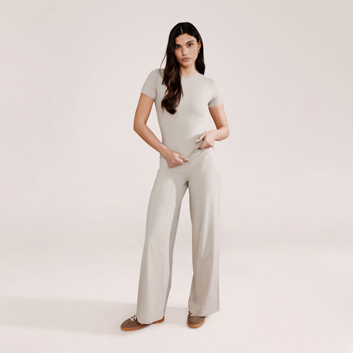 Ultimate Everyday Wide leg Trouser - Oatmeal Beige