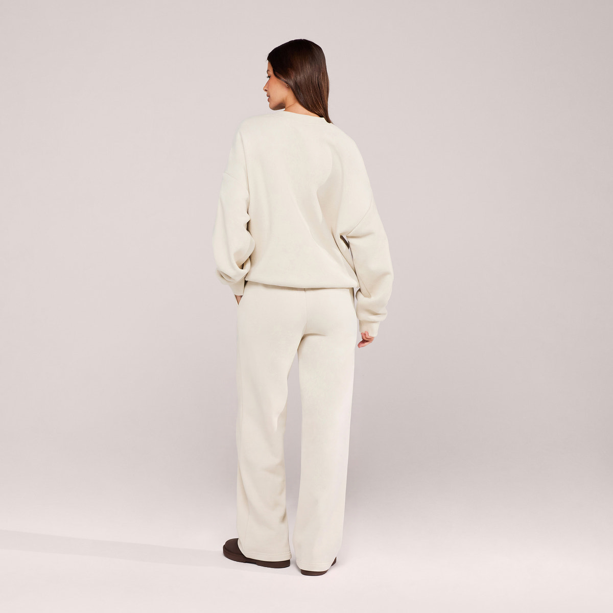 Organic Wide Leg Jogger - Ecru