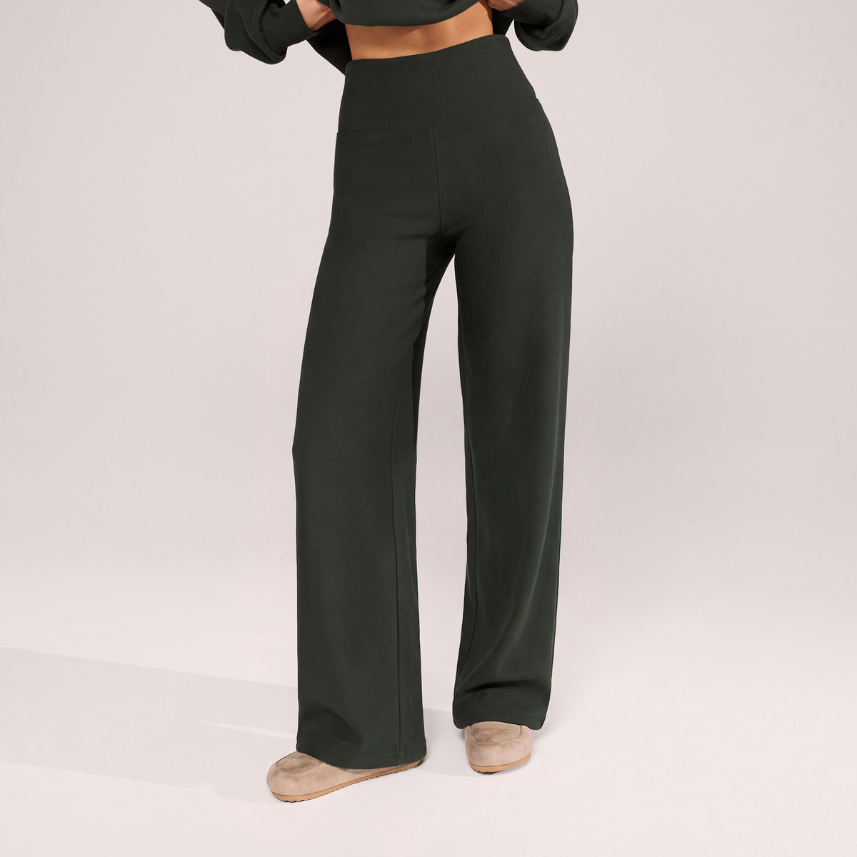 Winter Wide Leg Trousers - Pine