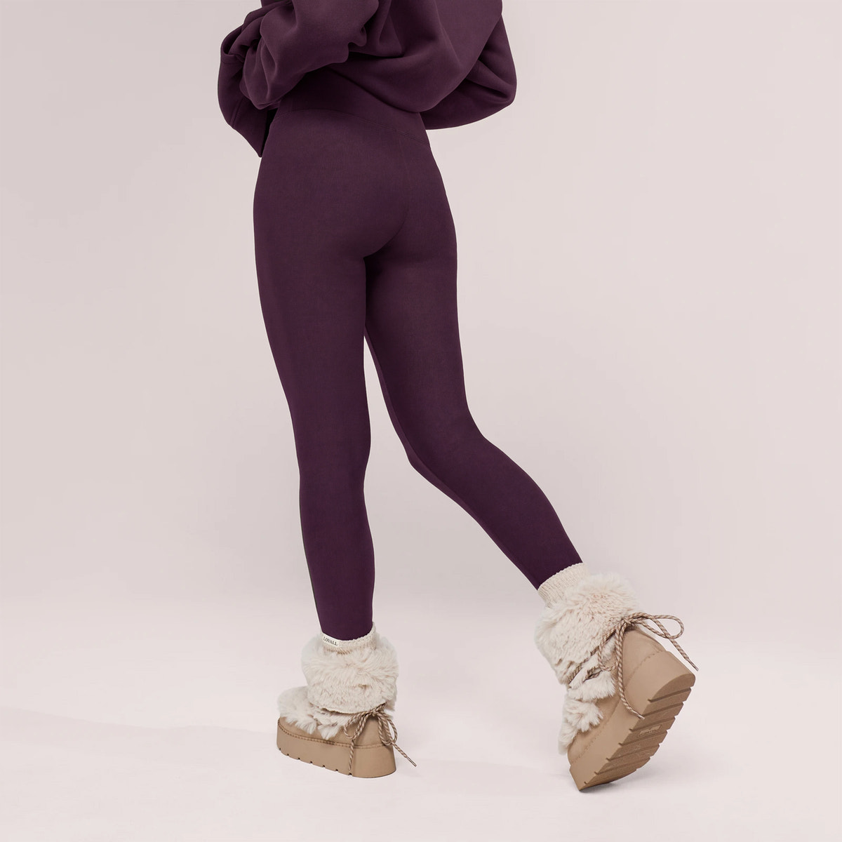 Winter Everyday Fleece-Lined Leggings - Wine