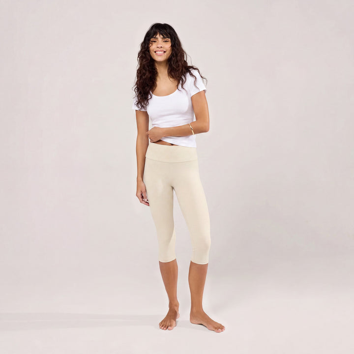 Capri Lightweight Leggings - Natural Beige