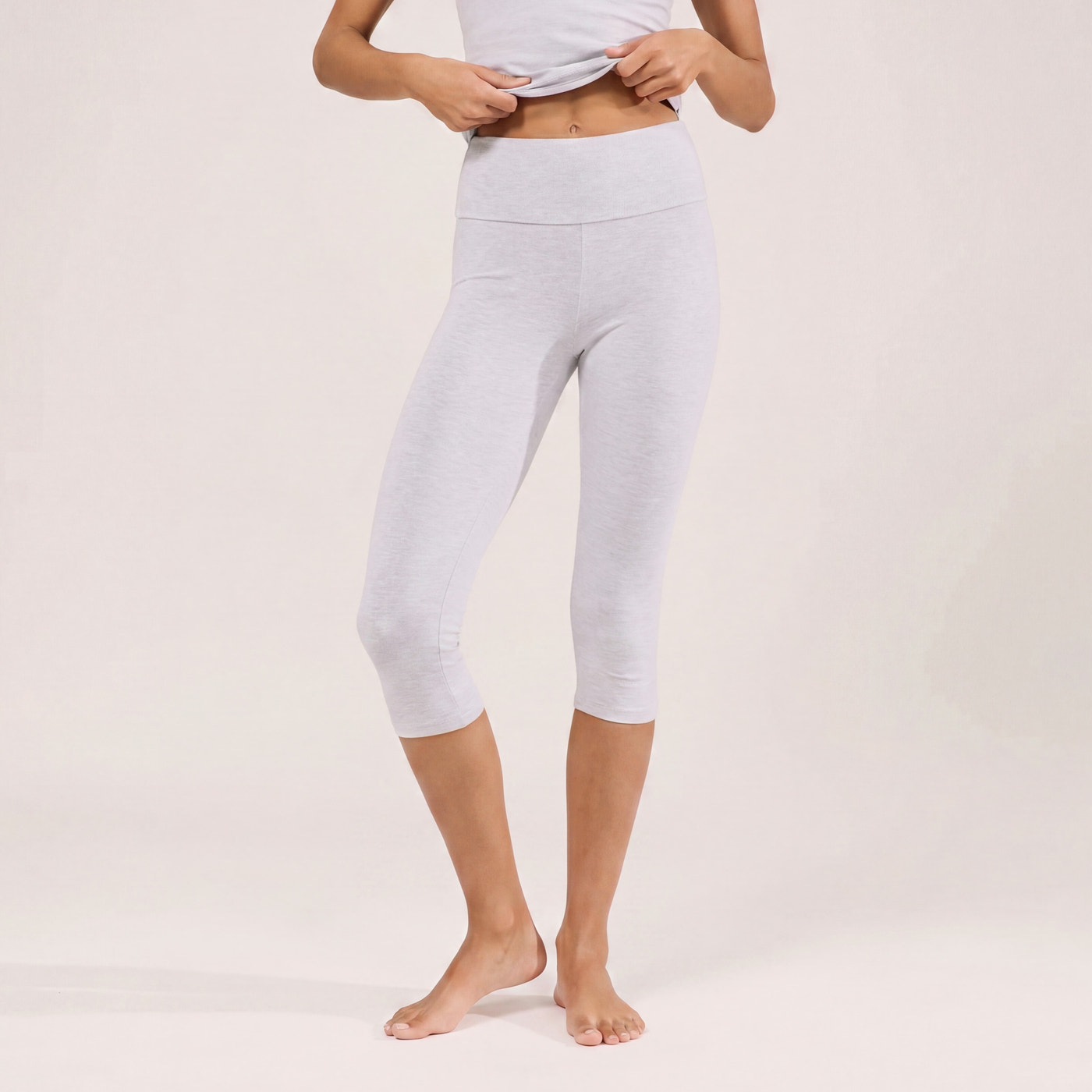 Capri Lightweight Leggings - Light Grey