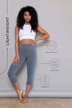 Capri Lightweight Leggings - Steel Blue