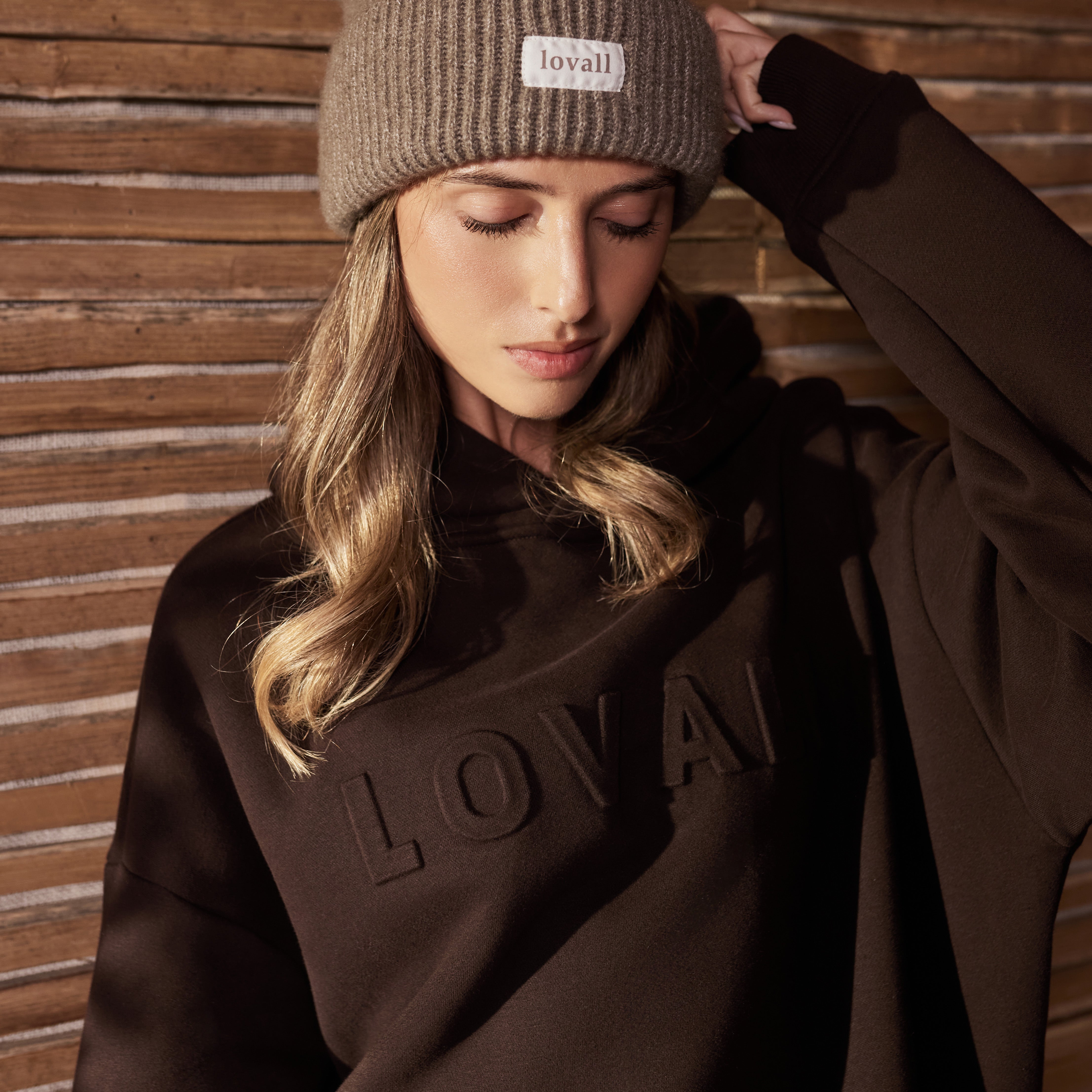 Heavyweight Embossed Oversized Hoodie - Espresso Brown