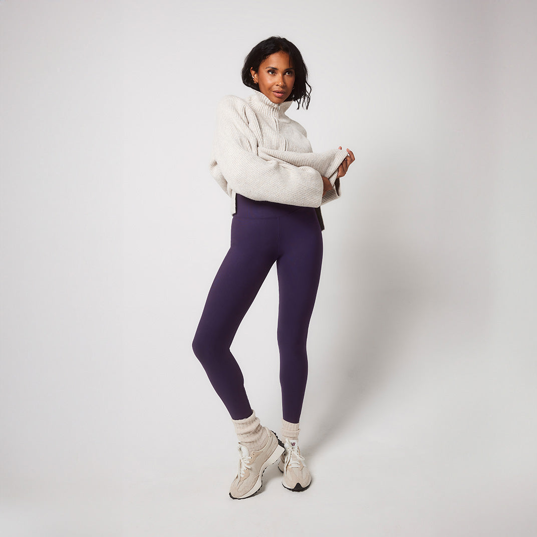 Winter Everyday High Waisted Leggings - Midnight Plum