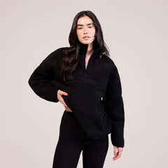 Borg 1/4 Zip Fleece - Black