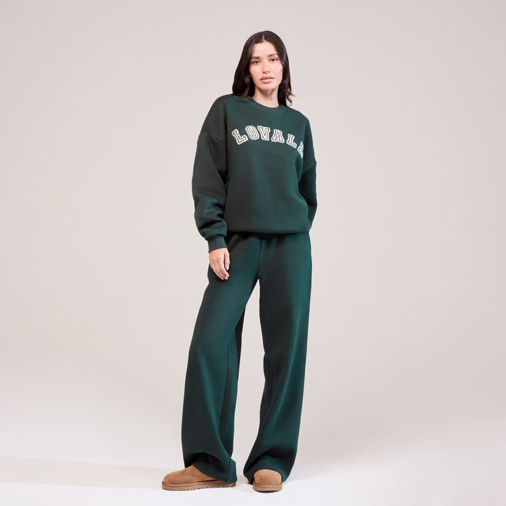 Organic Wide Leg Jogger - Pine