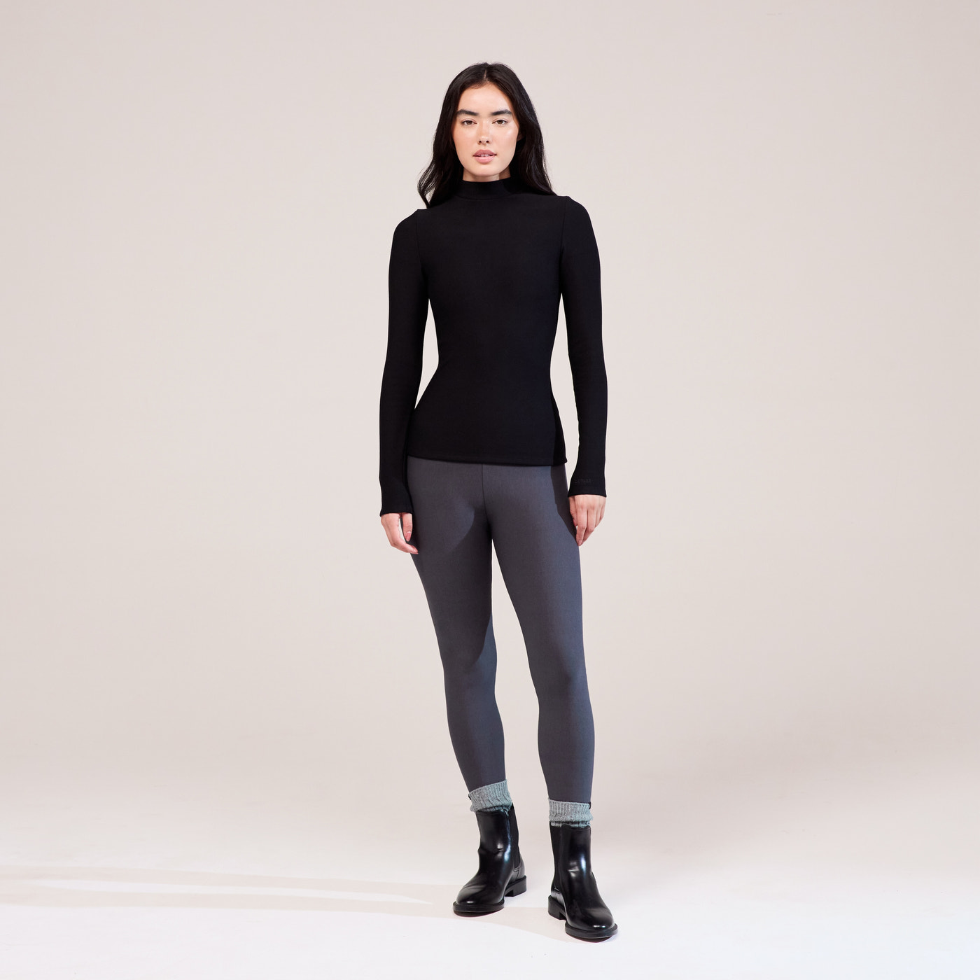 Winter Everyday High Waisted Leggings - Dark Grey
