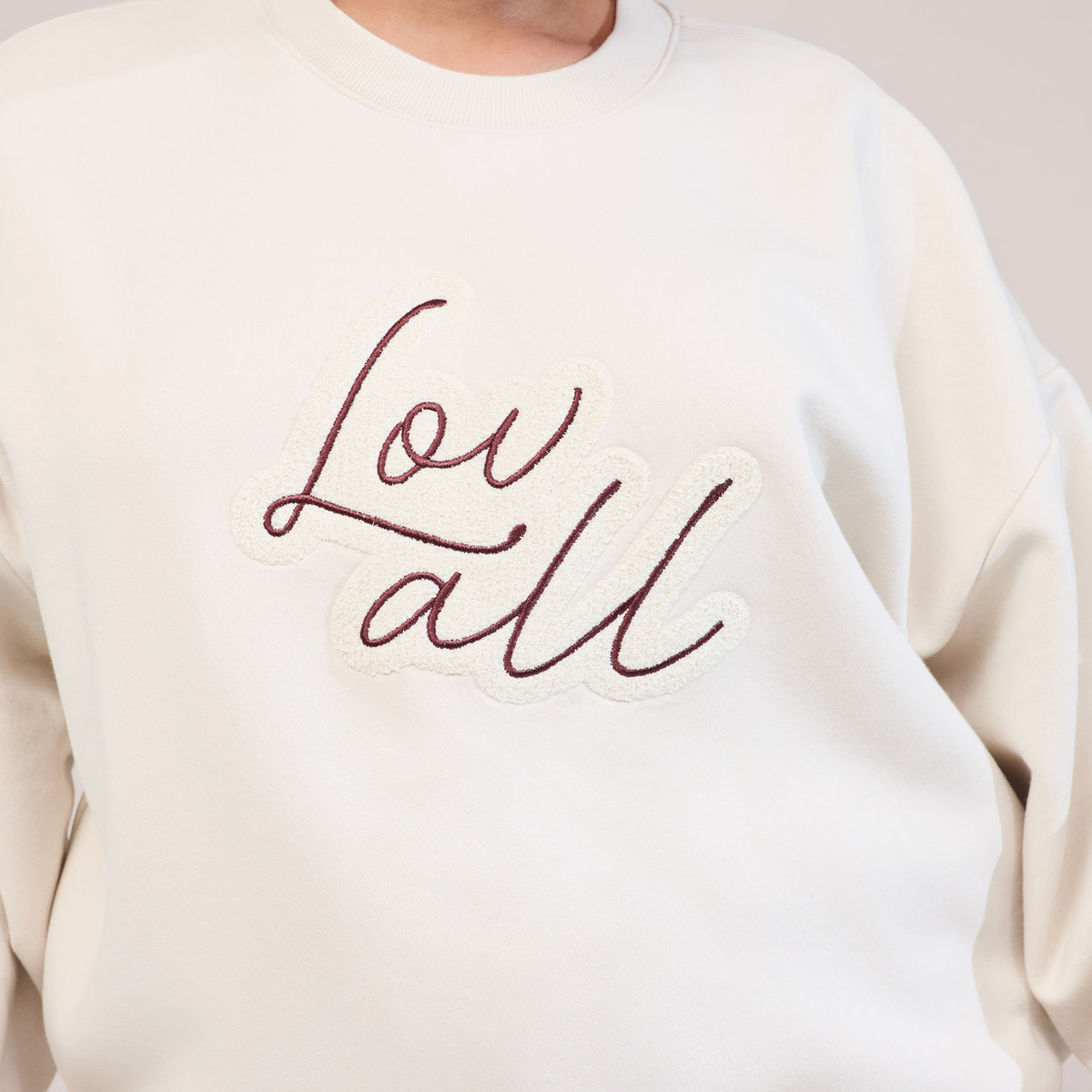 Organic Oversized Sweatshirt Lovall Script - Ecru