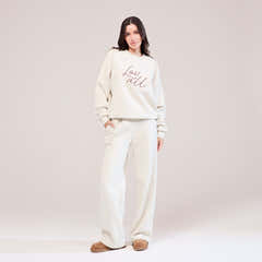 Organic Wide Leg Jogger - Ecru