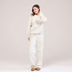 Organic Wide Leg Jogger - Ecru