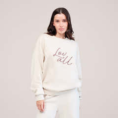 Organic Oversized Sweatshirt Lovall Script - Ecru