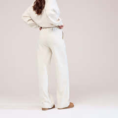 Organic Wide Leg Jogger - Ecru