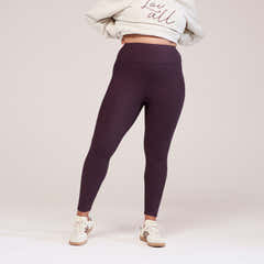 Winter Everyday High Waisted Leggings - Wine