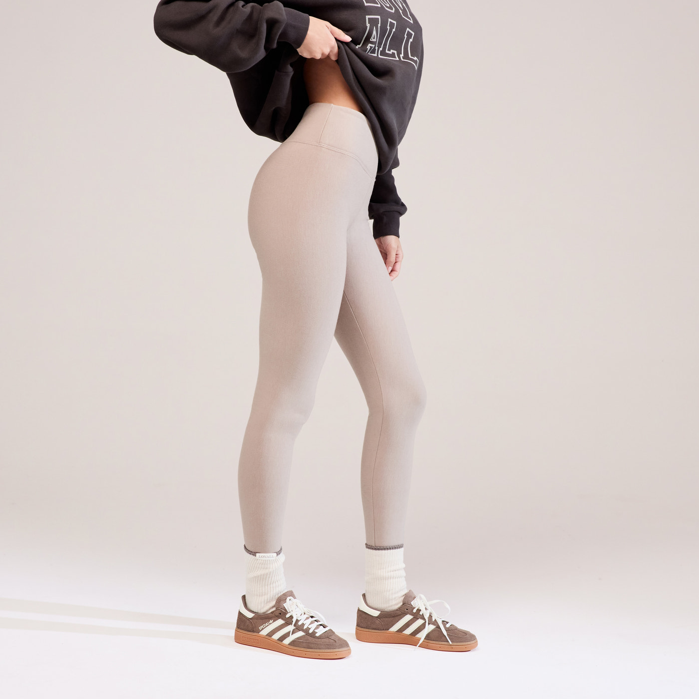 Winter Everyday High Waisted Leggings - Stone