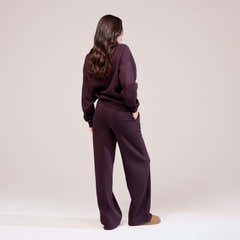 Organic Oversized Sweatshirt Lovall Script - Wine