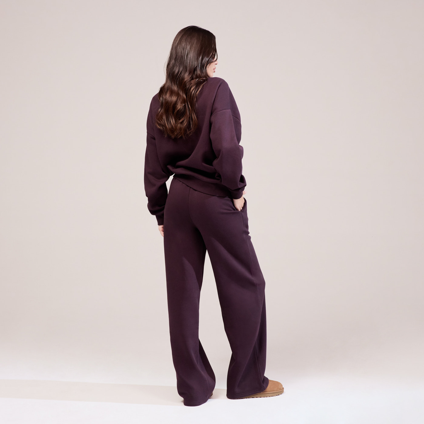 Organic Oversized Sweatshirt Lovall Script - Wine