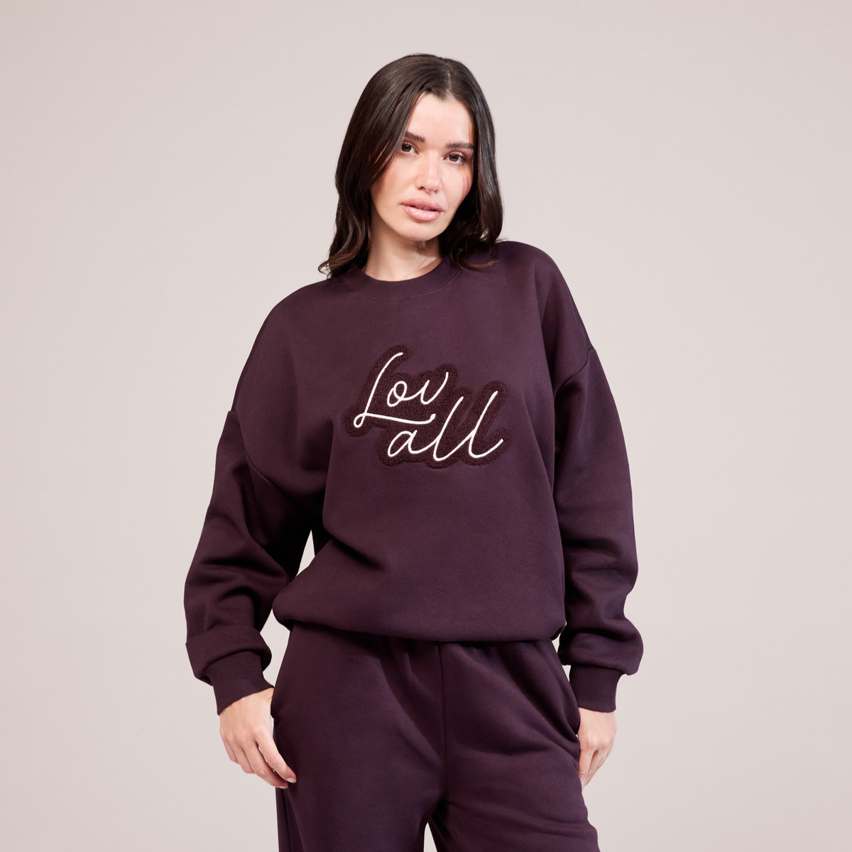 Heavyweight Oversized Sweatshirt Script - Wine