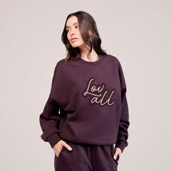 Heavyweight Oversized Sweatshirt Script - Wine