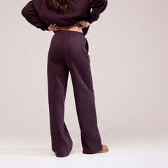 Organic Wide Leg Jogger - Wine