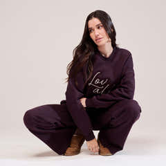 Heavyweight Oversized Sweatshirt Script - Wine