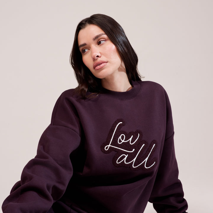 Heavyweight Oversized Sweatshirt Script - Wine