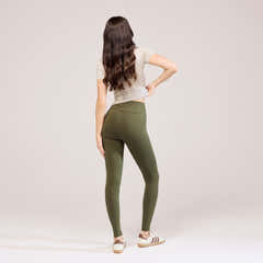 Everyday High Waisted Leggings - Khaki Green