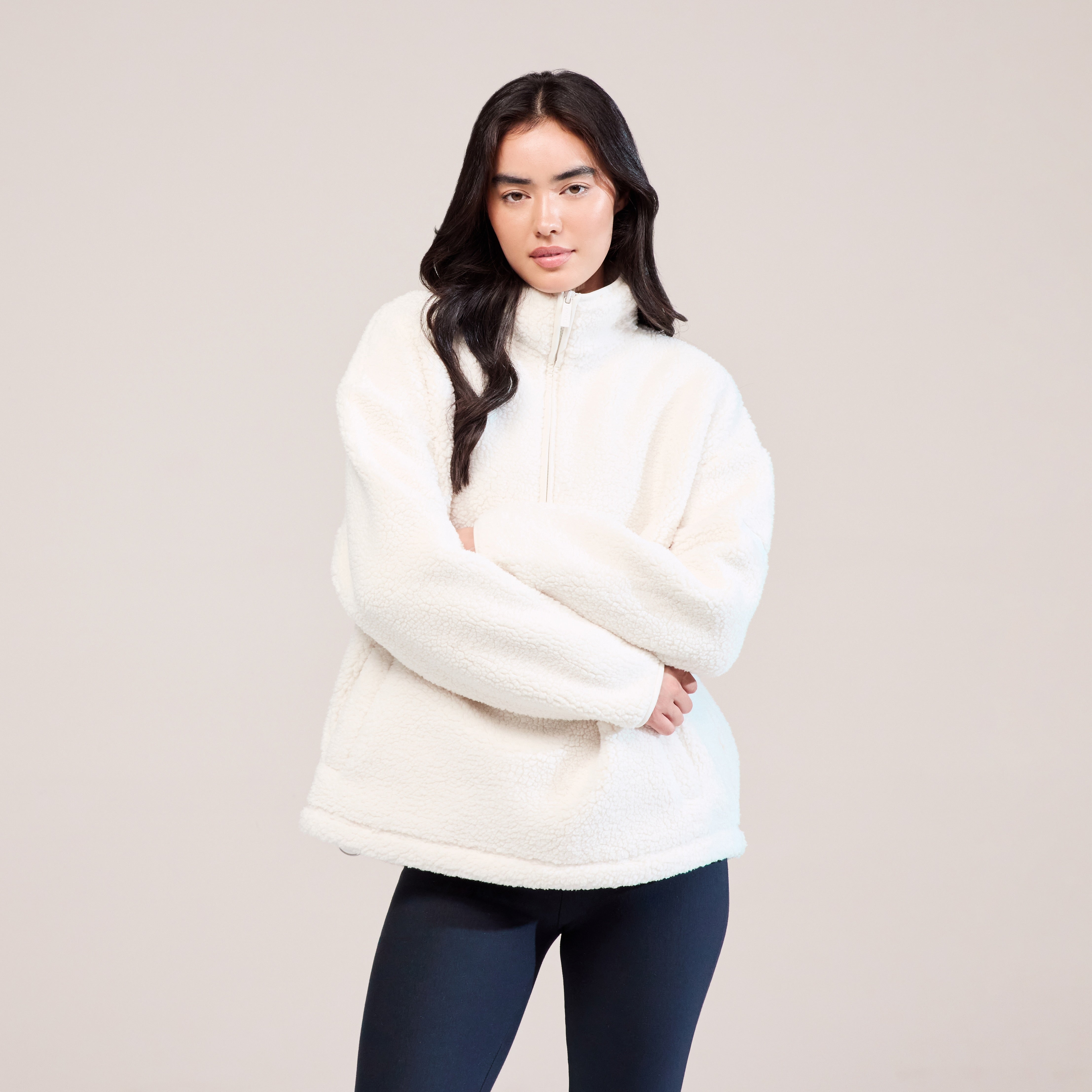 Borg 1/4 Zip Fleece - Snow White