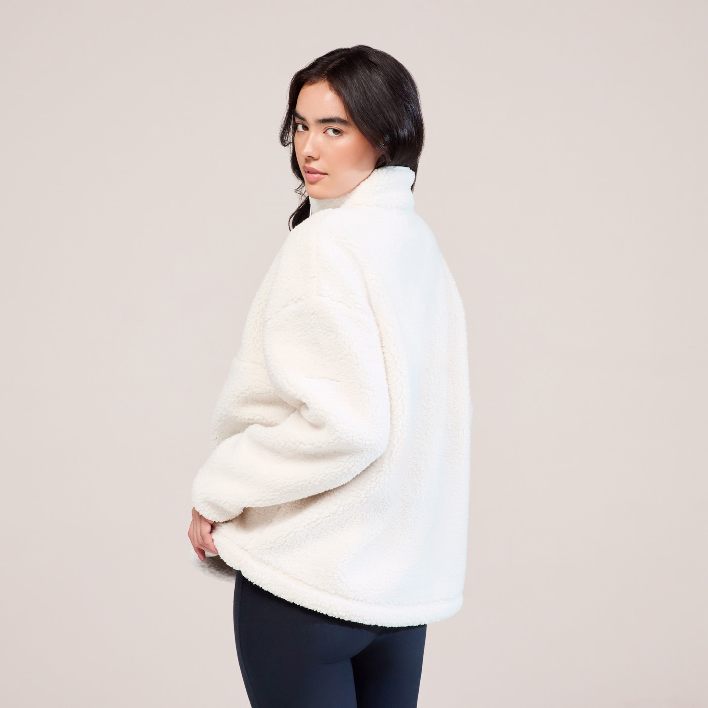 Borg 1/4 Zip Fleece - Snow White
