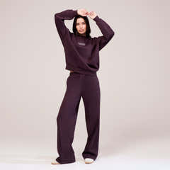Organic Wide Leg Jogger - Wine