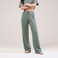 Soft Touch Wide Leg Lounge Set - Sage Green