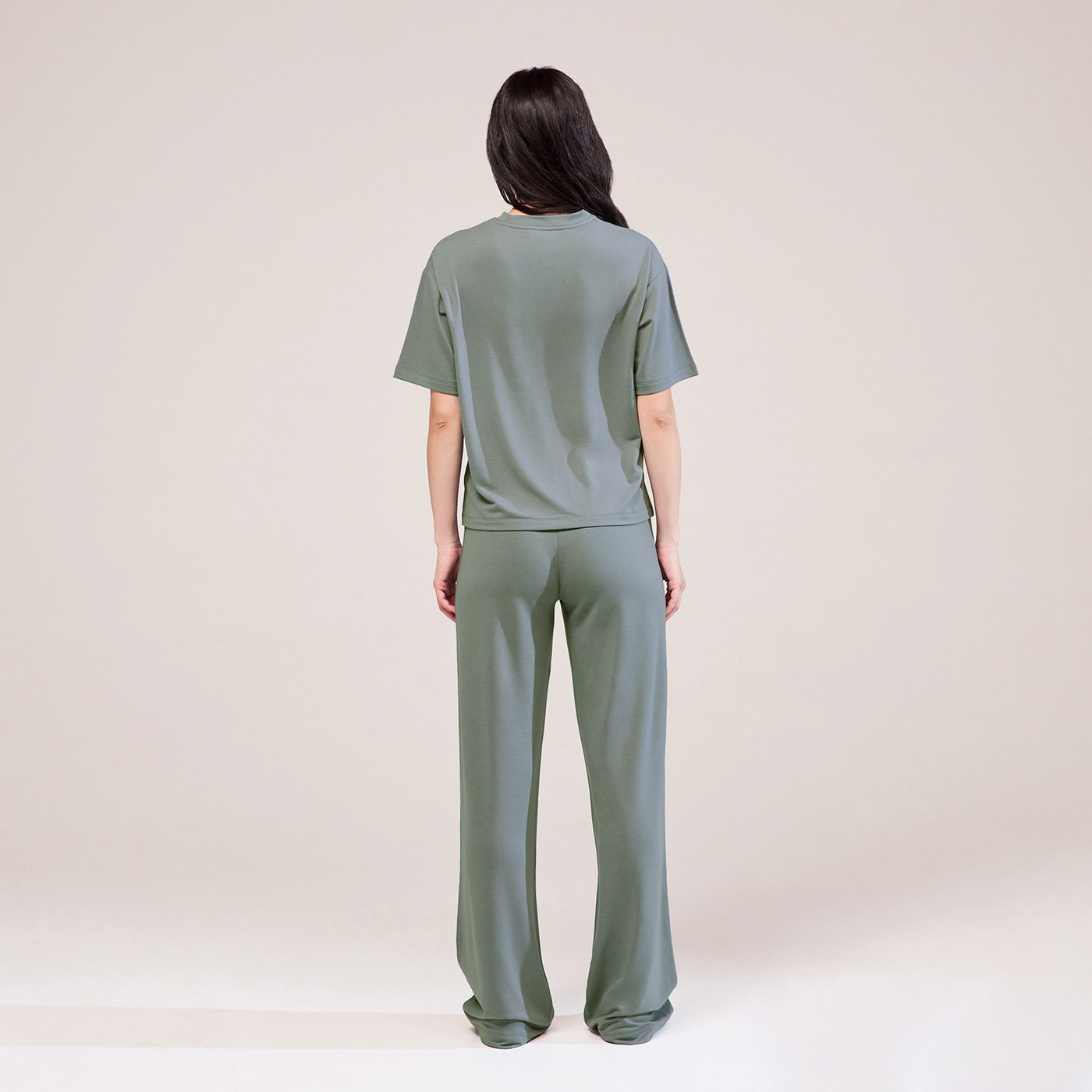 Soft Touch Wide Leg Lounge Set - Sage Green