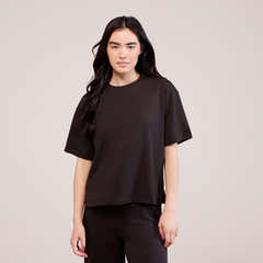 Soft Touch Wide Leg Lounge Set - Black Coffee