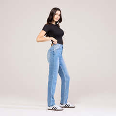 Straight Jeans - Mid Blue
