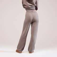 Soft Knit Wide Leg Trousers - Mocha