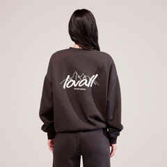 Organic Oversized Sweatshirt Landscape - Black Coffee