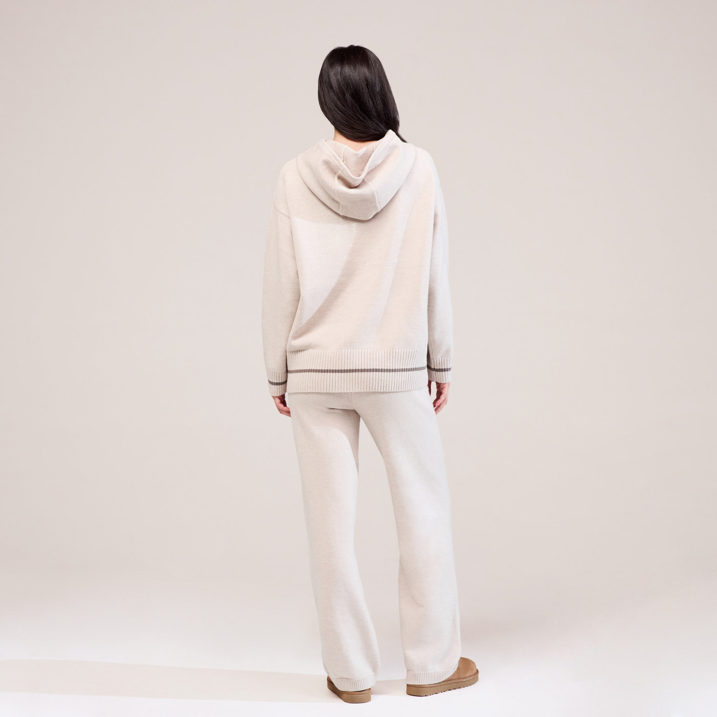 Soft Knit Hooded Jumper - Beige